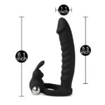 Fun Bunny Teaser Vibrating Rabbit Cock Ring Black - Image 4