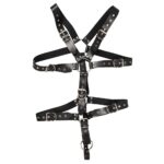 Zado Mens Leather Adjustable Harness With Cock Ring - Image 2