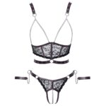 Cottelli Lace and Chain Bondage Crotchless Set - Image 3