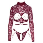 Abierta Fina Open Red Lace Body - Image 3