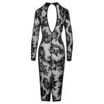 Noir Tight Fitting Floral Transparent Dress - Image 3