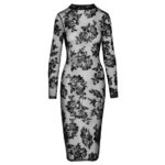 Noir Tight Fitting Floral Transparent Dress - Image 4