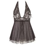 Cottelli Plus Size Halter Neck Babydoll Black - Image 3