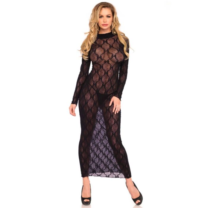 Leg Avenue Long Sleeved Long Dress UK 6 to 12 - Image 1