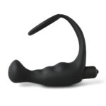 Black Silicone Anal Plug Vibrator with Cock Ring - Image 2