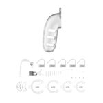Man Cage 12  Male 5.5 Inch Clear Chastity Cage With Anal Plug - Image 3
