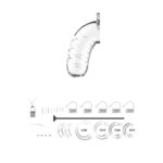 Man Cage 16 Male 4.5 Inch Clear Chastity Cage With Urethal Sound - Image 3