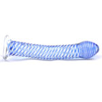 Glass Dildo With Blue Spiral Design - Image 2