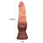 Lovetoy 9.5 Inch Dual Layered Silicone Cock Flesh Brown - Image 2