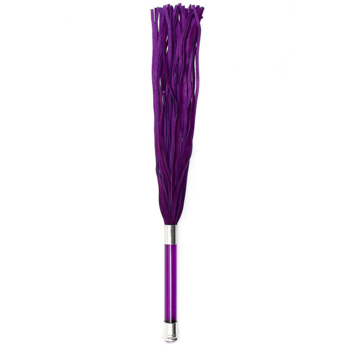 Purple Suede Flogger With Glass Handle And Crystal - Image 1