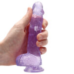 RealRock 6 Inch Purple Realistic Crystal Clear Dildo - Image 2