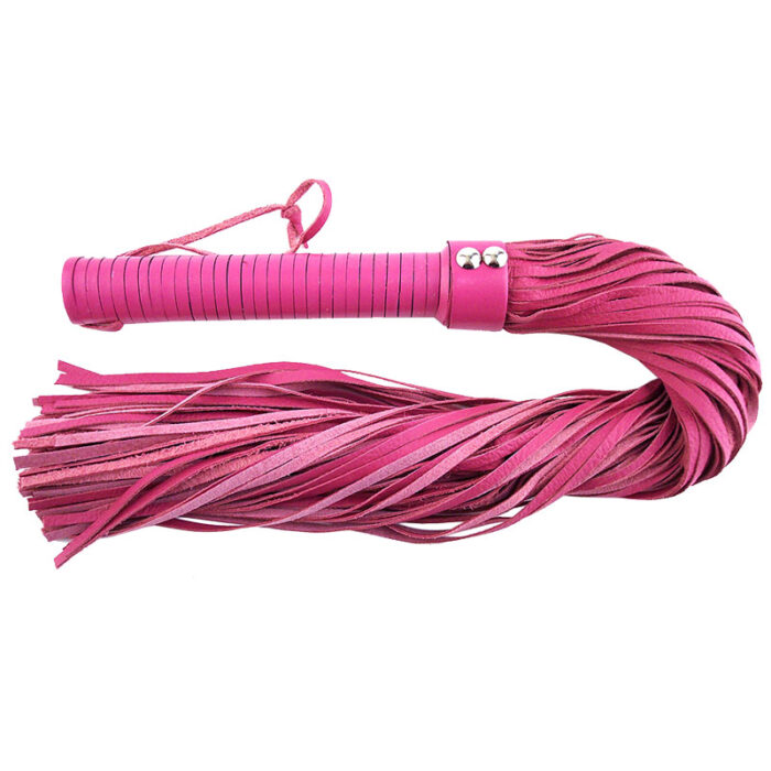 Rouge Garments Large Pink Leather Flogger - Image 1