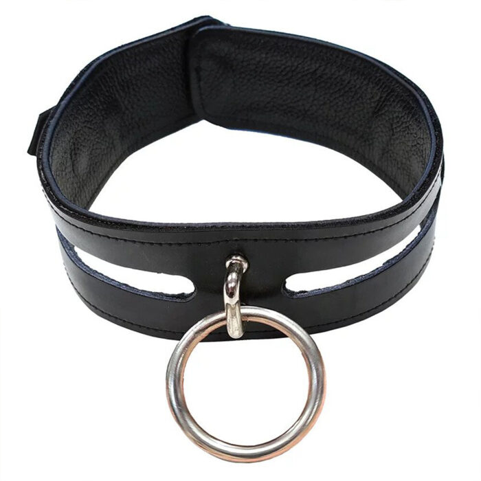 Rouge Garments Leather Fashion Bondage Collar Black - Image 1