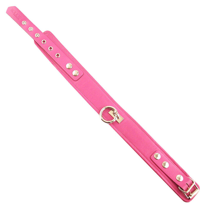 Rouge Garments Plain Pink Leather Collar - Image 1