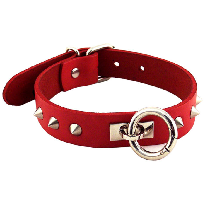 Rouge Garments Red Studded ORing Studded Collar - Image 1