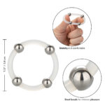 Steel Beaded Silicone Cock Ring XL - Image 2