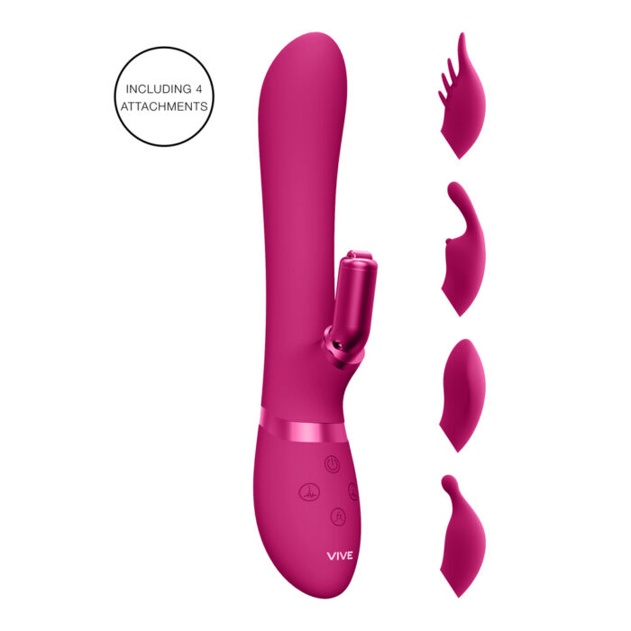 Vive Chou Double Action Interchangeable Rabbit Vibrator Pink - Image 1