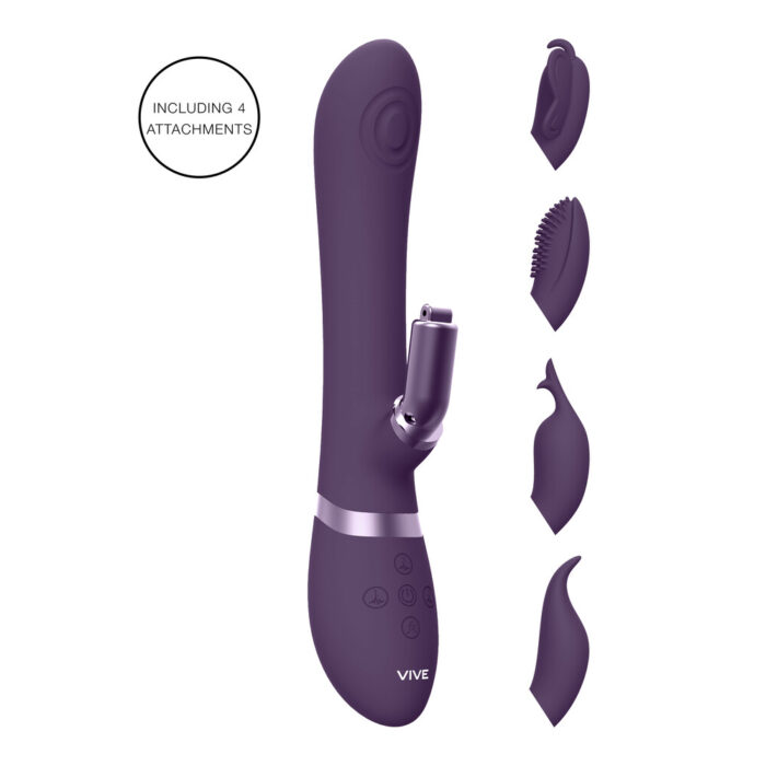Vive Etsu Interchangeable Rabbit Vibrator Purple - Image 1