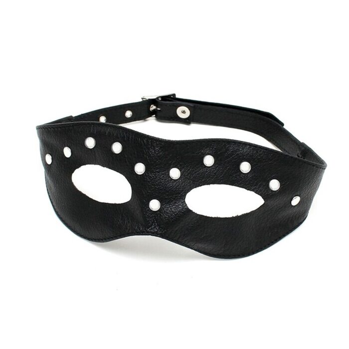 Leather Open Eye Mask With Rivets - Image 1